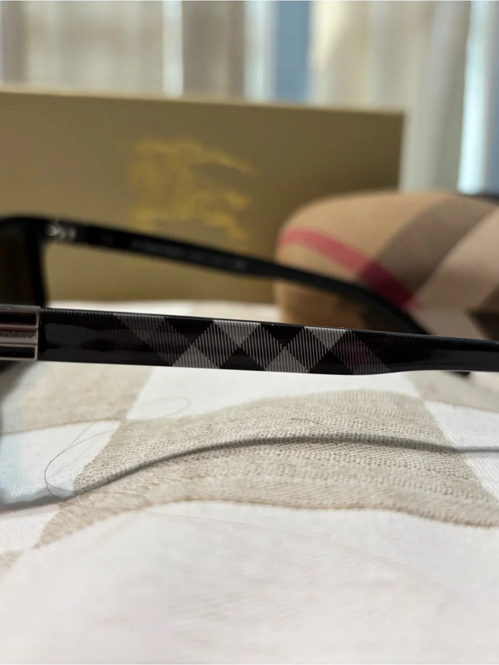 Burberry Black Rectangular Sunglasses